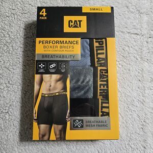 Caterpillar CAT Men's Performance Boxer Briefs BLACK 4 pack SMALL Contour Pouch